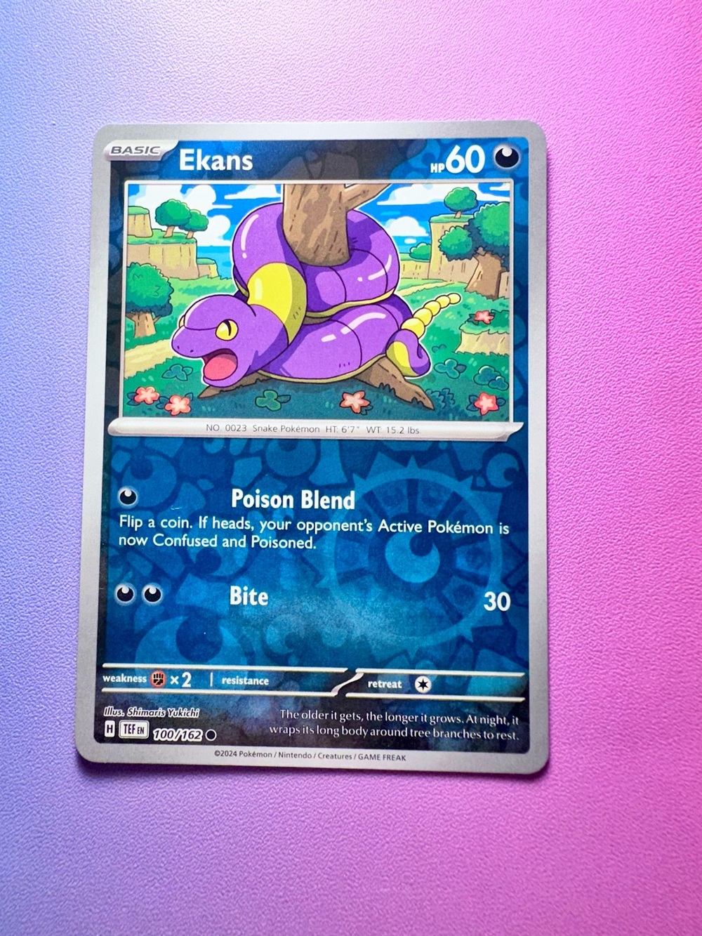 ekans [reverse holo] - 100/162 (common) — pokémon: temporal forces